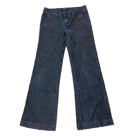 GAP Wide Leg Stretch Dark Denim Jeans Size 6 - Picture 1 of 5
